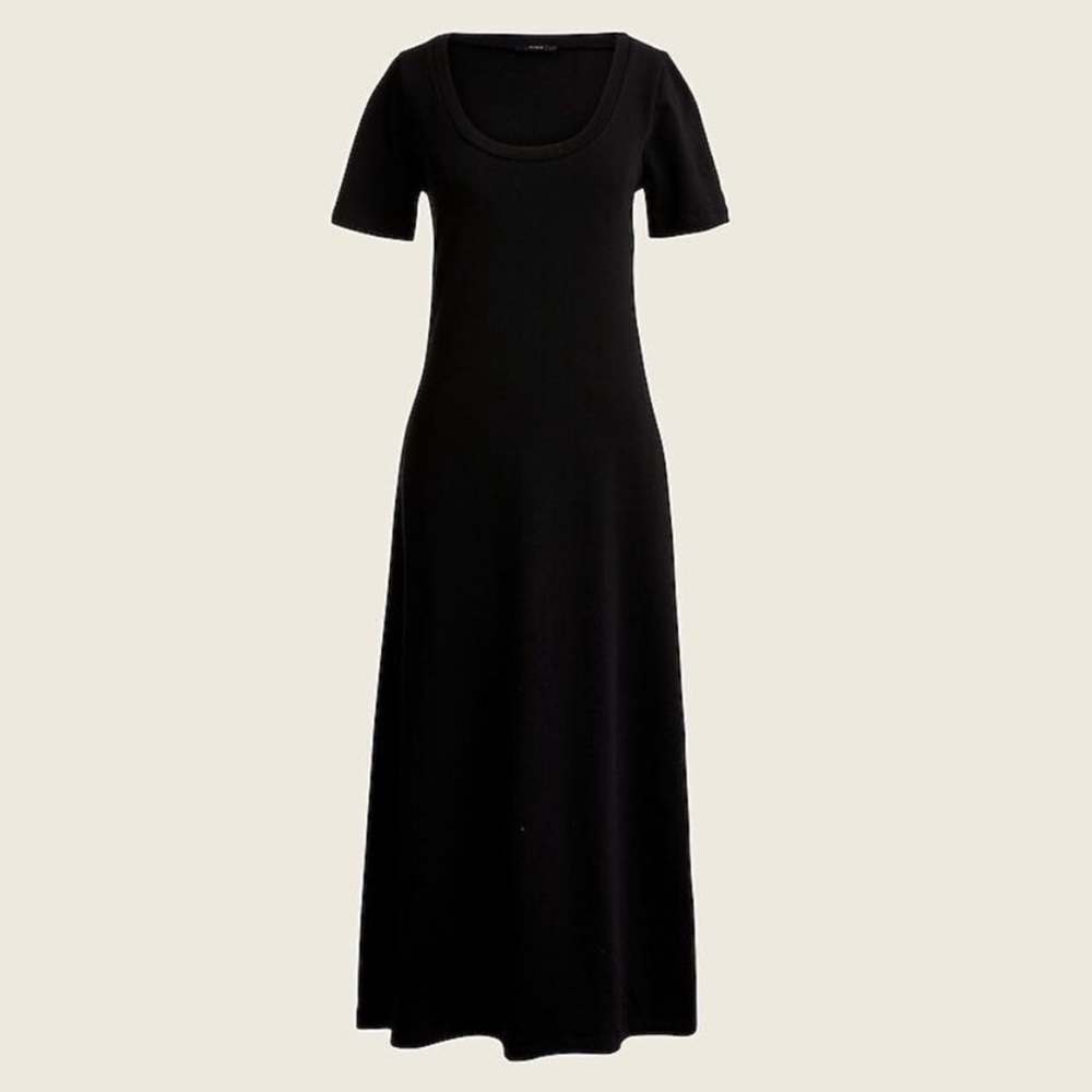 NWT J. Crew Black Short Sleeve Maxi Dress - XXS